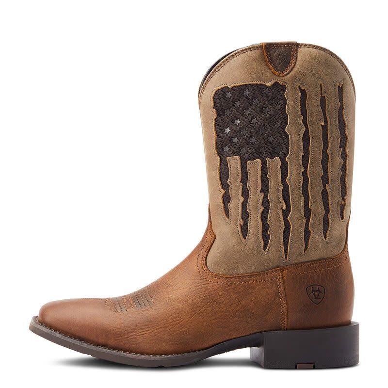 ARIAT MEN&#39;S SPORT MY COUNTRY FAITHFUL BROWN BOOT