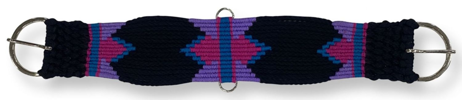 SHOWMAN BLACK MULTI-STRAND WOOL BLEND AZTEC DESIGN CINCH