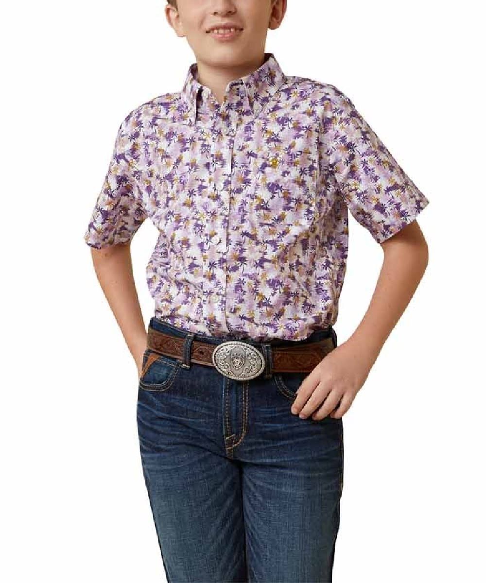 ARIAT BOYS MAXIMILIAN CLASSIC S/S SHIRT LILAC