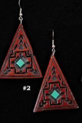 LEATHER TRIANGLE SOUTHWEST EARRINGS