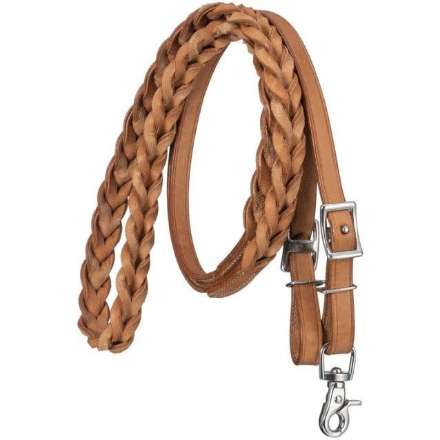 ROYAL KING BRAIDED LEATHER ROPING REINS