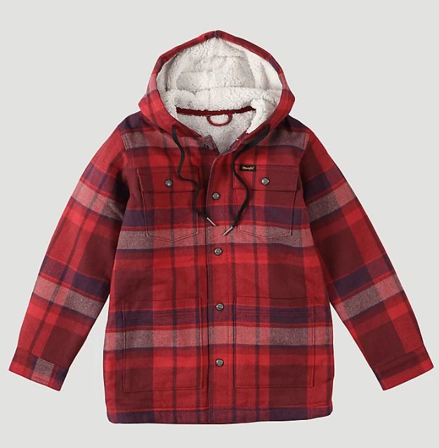 WRANGLER FLANNEL HOODED SHIRT JACKET
