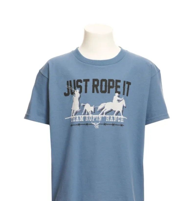 COWBOY HARDWARE BOY&#39;S &quot;JUST ROPE IT&quot; INDIGO TEE