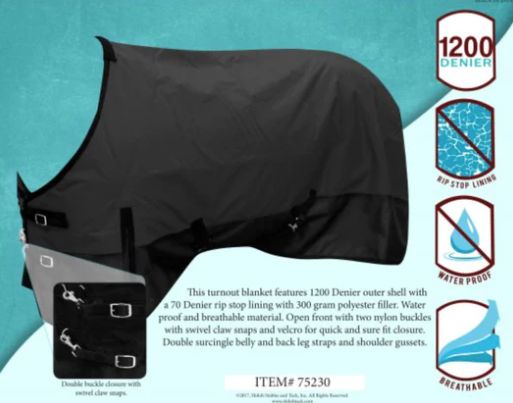 1200 DENIER WATERPROOF AND BREATHABLE TURNOUT BLANKET