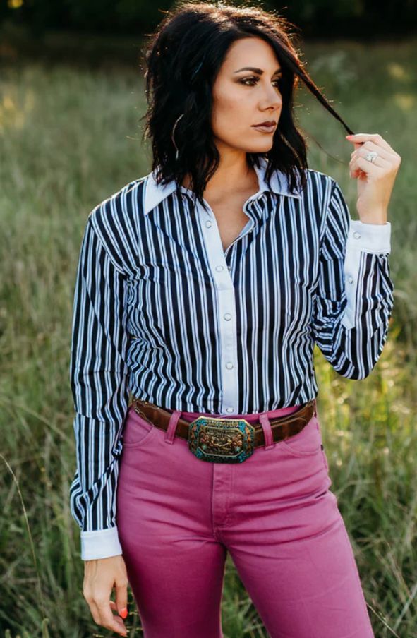 PIN STRIPE PERFORMANCE RODEO SHIRT