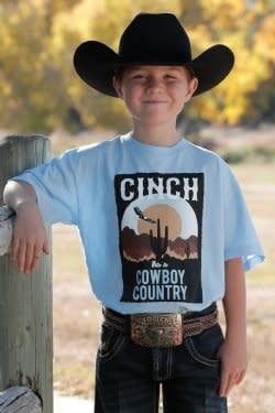 MTT7670133 CINCH BOY&#39;S &quot;THIS IS COWBOY COUNTRY&quot; TEE - LIGHT BLUE