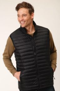03-097-0695-6186 ROPER NYLON DOWN PROOF BLACK VEST