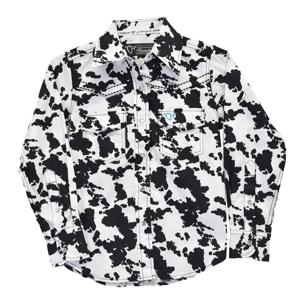 COWGIRL HARDWARE TODDLER ALL OVER COWPRINT L/S SNAP SHIRT