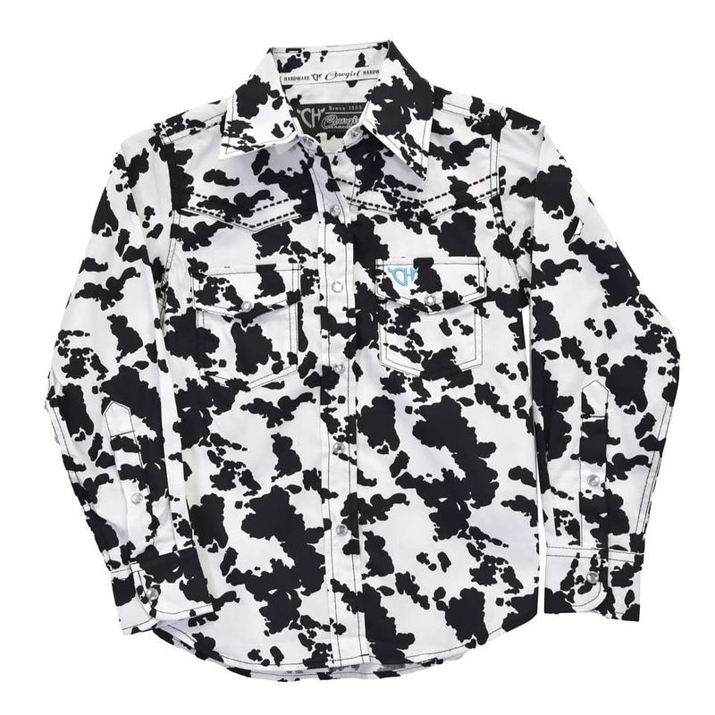 COWGIRL HARDWARE TODDLER ALL OVER COWPRINT L/S SNAP SHIRT