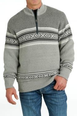 CINCH MEN&#39;S 1/4 ZIP GRAY SWEATER