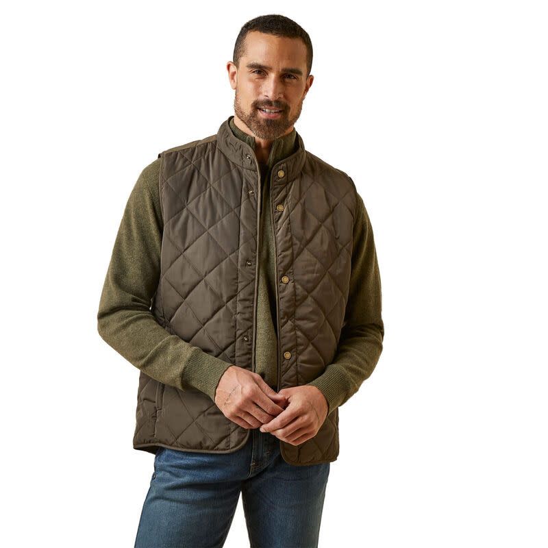 10046102 ARIAT MEN&#39;S WOODSIDE VEST EARTH