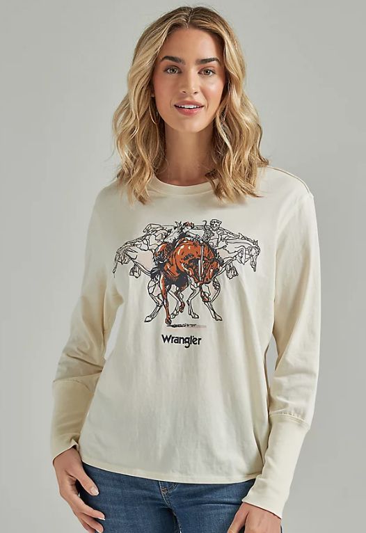 RETRO HORSE IN MOTION LONG SLEEVE TEE