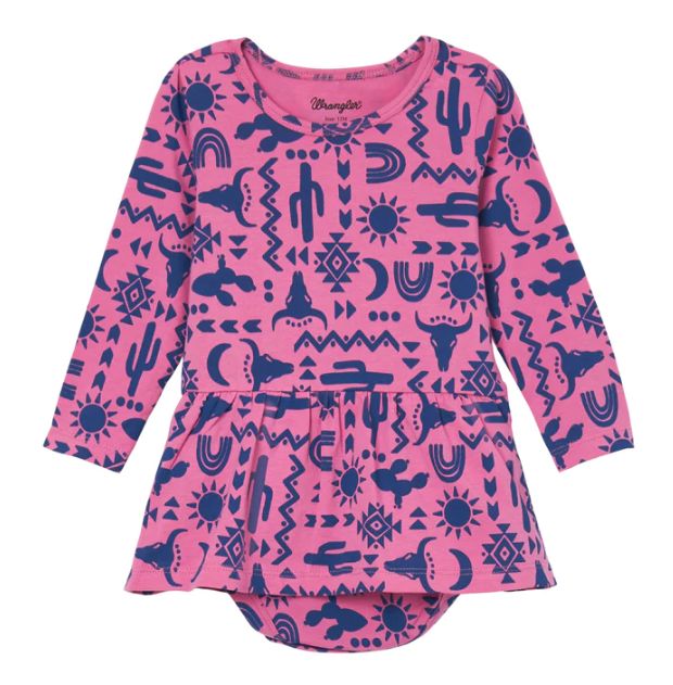 WRANGLER BABY GIRL L/S ONSIE WESTERN PINK