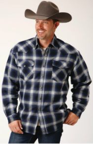 03-097-0119-1696 ROPER MEN&#39;S SHERPA LINED FLANNEL SHIRT
