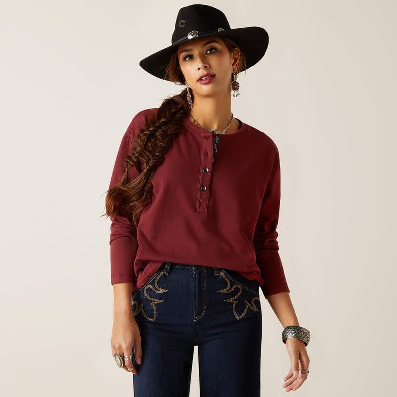 TERRY HENLEY SWEATSHIRT