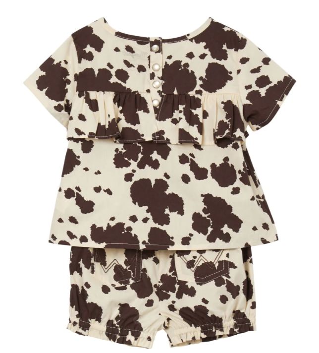 WRANGLER BABY GIRL COWPRINT TOP &amp; BLOOMER SET