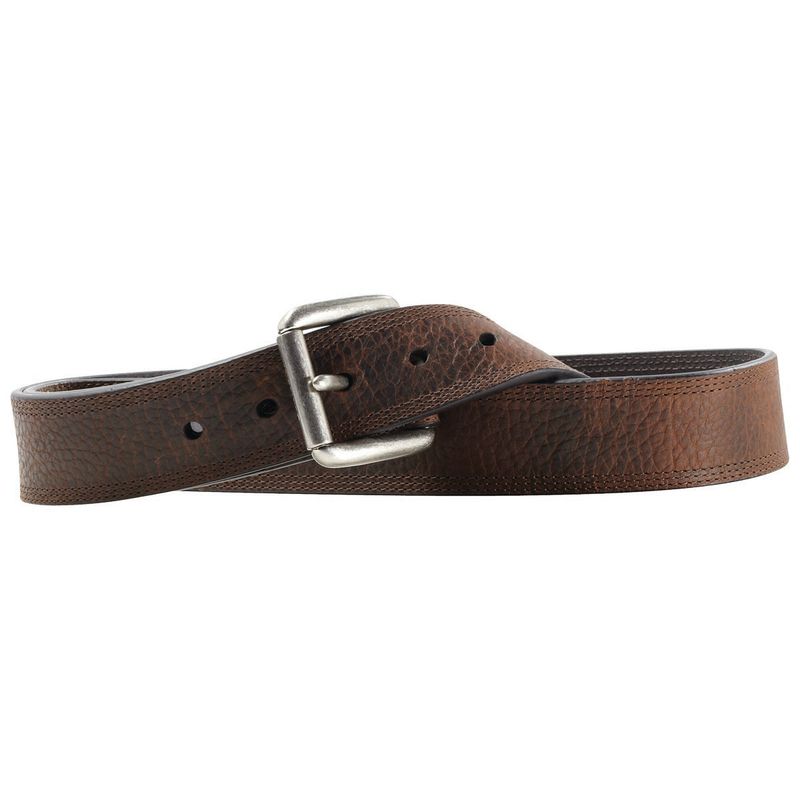 ARIAT TRIPLE STITCH BROWN LEATHER BELT
