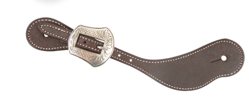 MARTIN SADDLERY COWBOY SPURSTRAPS CHOCOLATE ROUGHOUT