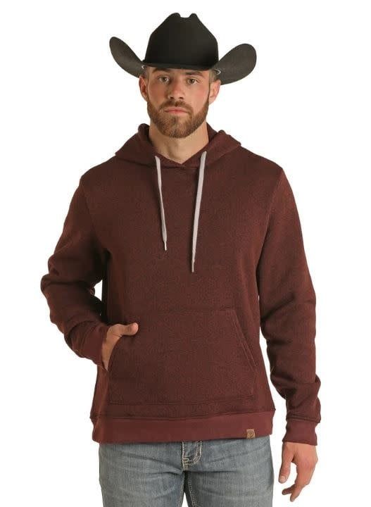 ROCK &amp; ROLL MEN&#39;S MELANGE KNIT HOODIE WINE