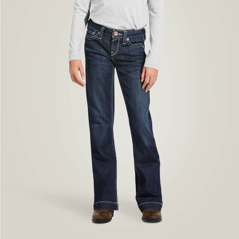 ARIAT GIRL&#39;S TROUSER MID RISE STRETCH ELLA WIDE LEG JEAN- NAOMI