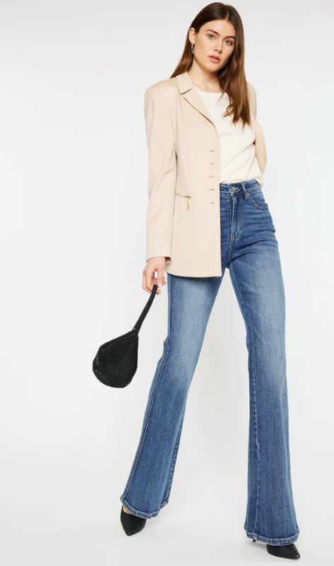 KANCAN WOMEN&#39;S LUKE HIGH RISE FLARE JEANS