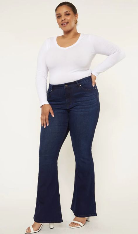 DARCY MID RISE FLARE JEANS (PETITE PLUS SIZE)