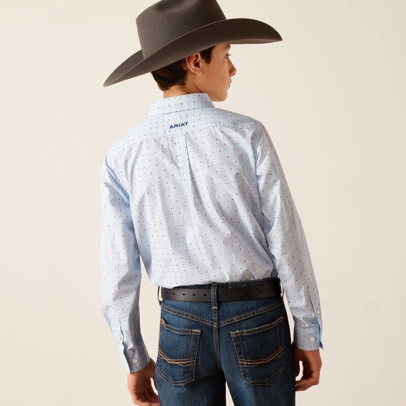 ARIAT BOY&#39;S PENLEY CLASSIC BLUE BUTTON DOWN SHIRT