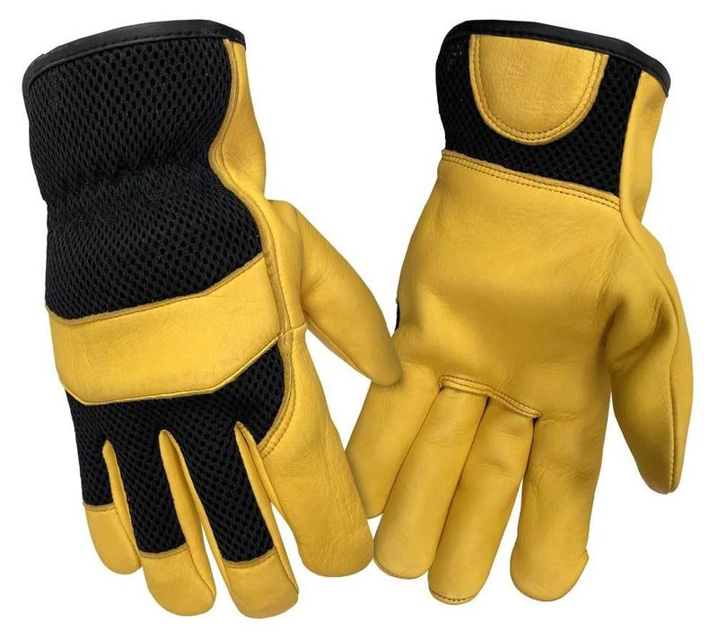 HAND ARMOR COOLING MESH BACK DEERSKIN GLOVES