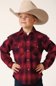 03-397-0119-1696 ROPER BOY&#39;S SHERPA LINED FLANNEL SHIRT JACKET