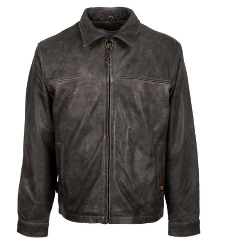 RIFLEMAN LEATHER JACKET- BLACK STONE