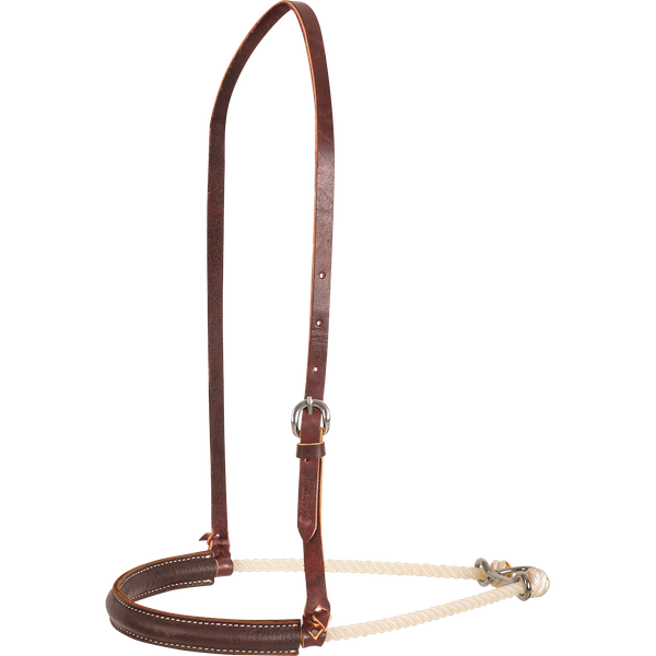MARTIN SADDLERY SINGLE ROPE NOSEBAND WITH LEATHER COVER