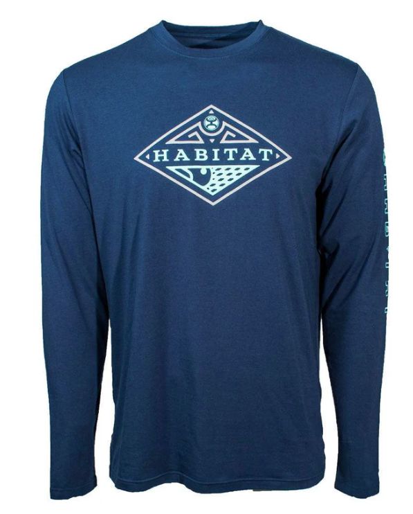 HOOEY MEN&#39;S &quot;THE CAPTAIN&quot; NAVY LONG SLEEVE T-SHIRT