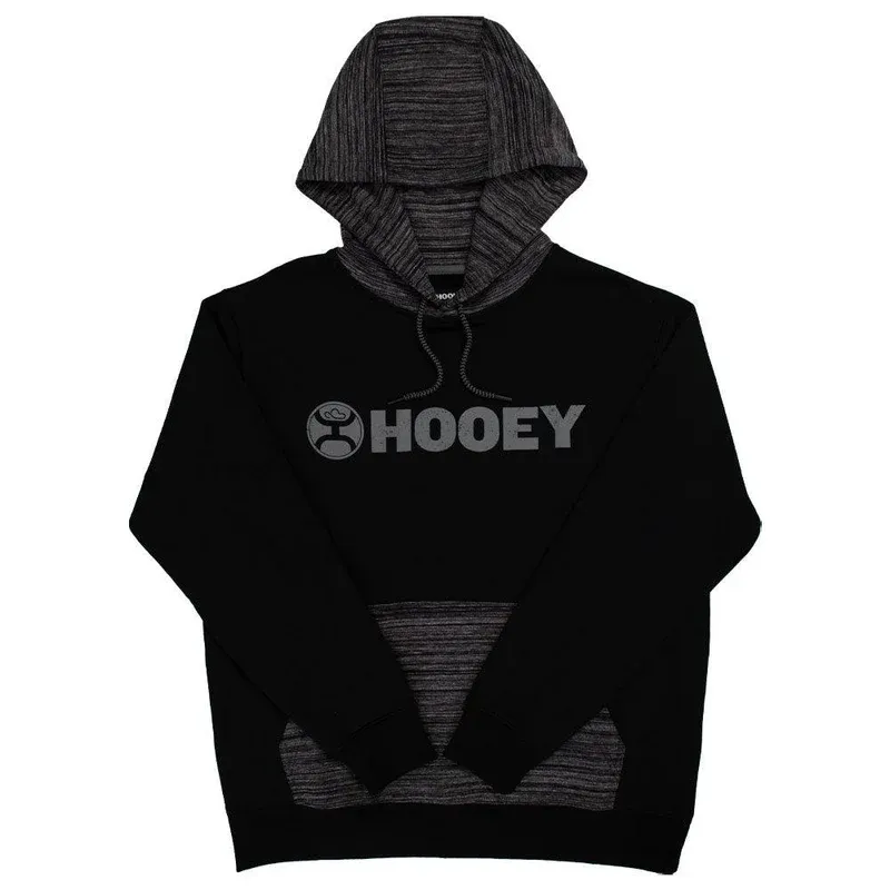 HOOEY &quot;LOCK-UP&quot; BLACK HOODY W/GRAY LOGO