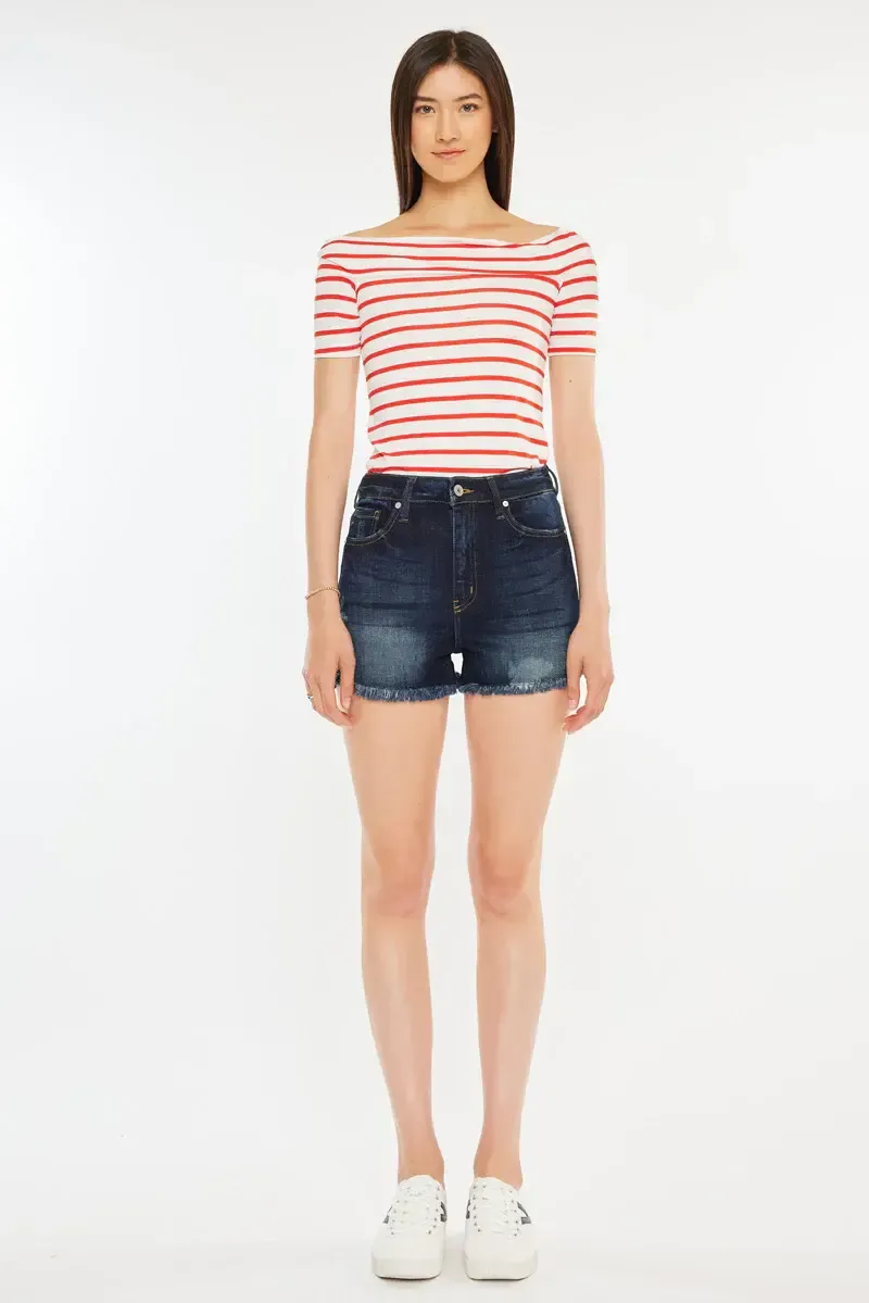 KANCAN GEMINI HIGH RISE SHORT DARK WASH