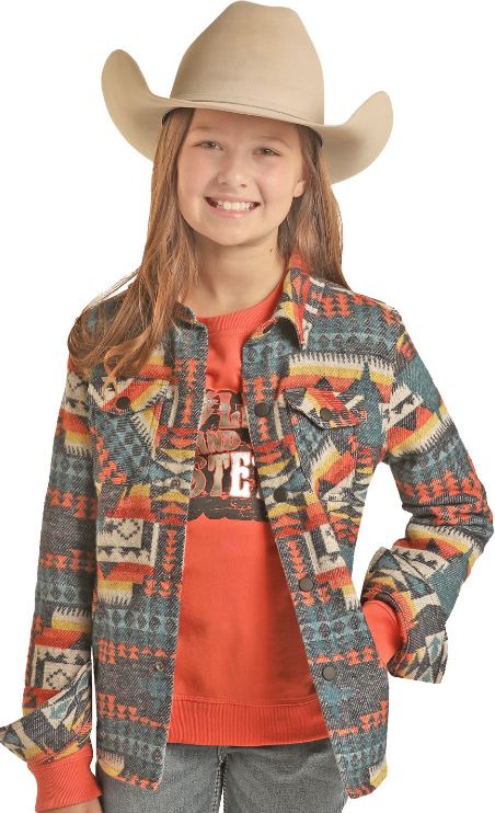 BK92C02300 ROCK &amp; ROLL BOY&#39;S AZTEC JACQUARD SHIRT JACKET