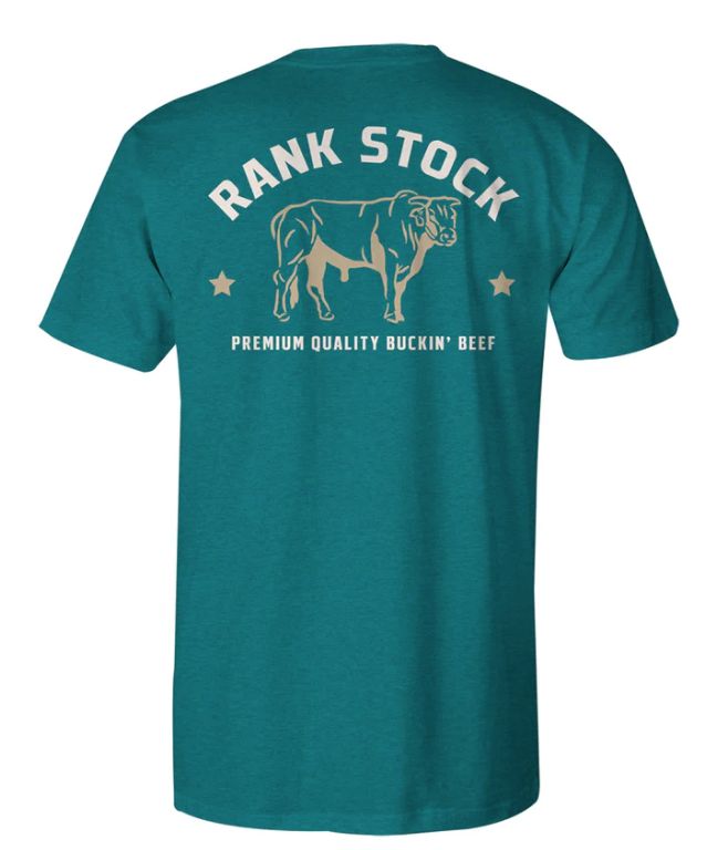 HOOEY MEN&#39;S &quot;CHARBRAY&quot; TEAL RANK STOCK LOGO T-SHIRT