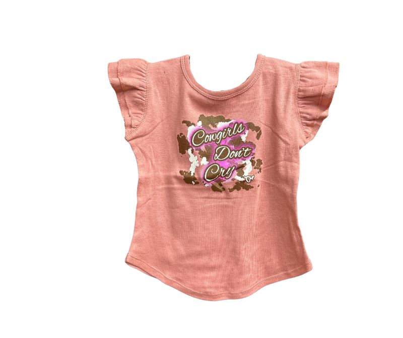 COWGIRL HARDWARE TODDLER FLUTTERSLEEVE PINK TEE