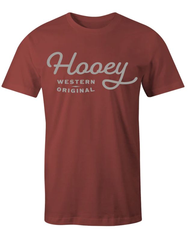HOOEY MEN&#39;S &quot;OG&quot; CRIMSON W/GREY T-SHIRT