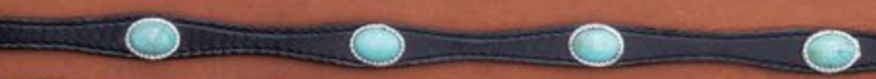 AUSTIN ACCENT LEATHER W/TURQUOISE STONE HAT BAND