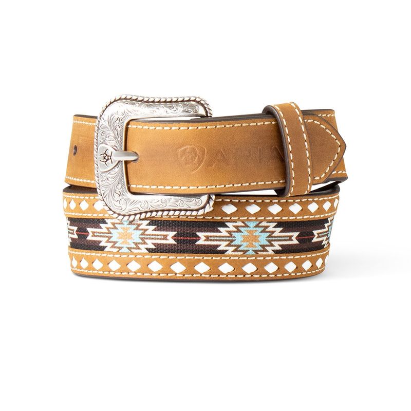 SOUTHWESTERN EMBROIDERED LEATHER BELT