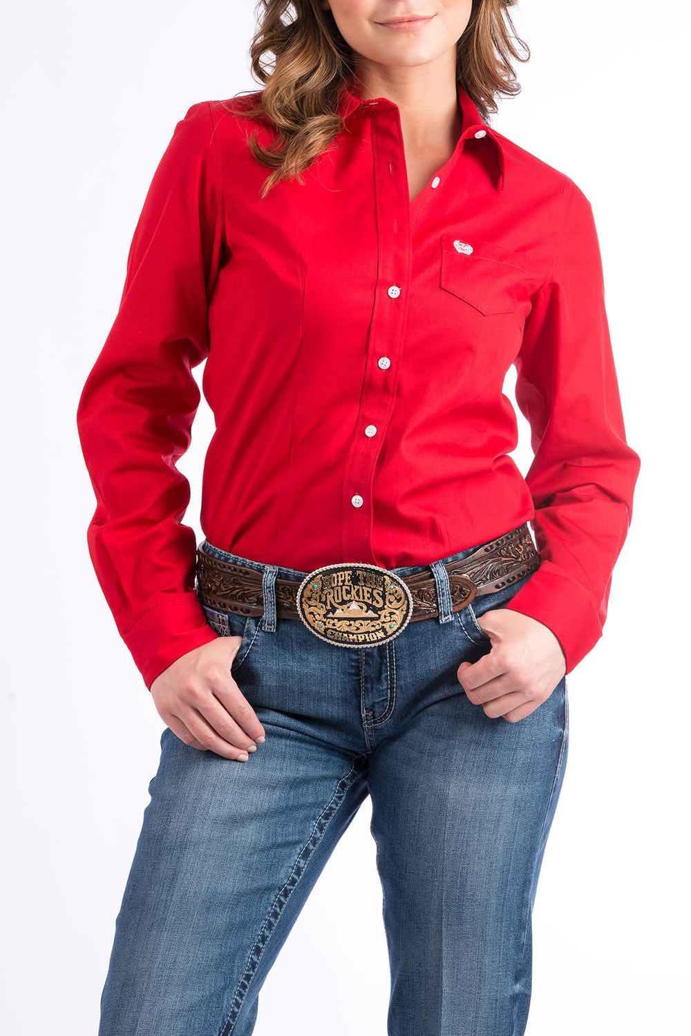 SOLID BUTTON DOWN WESTERN SHIRT