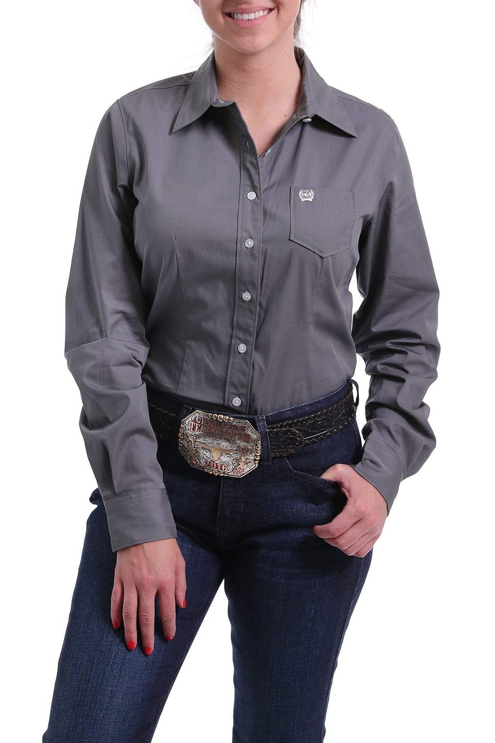 SOLID BUTTON DOWN WESTERN SHIRT