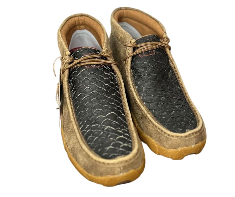 TWISTED X MEN&#39;S CHUKKA DRIVING MOC- BLACK &amp; BOMBER