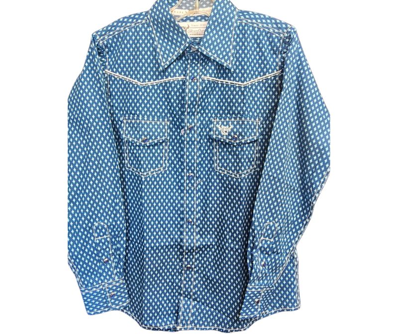 COWBOY HARDWARE FLEUR D&#39;COWBOY L/S NAVYSHIRT