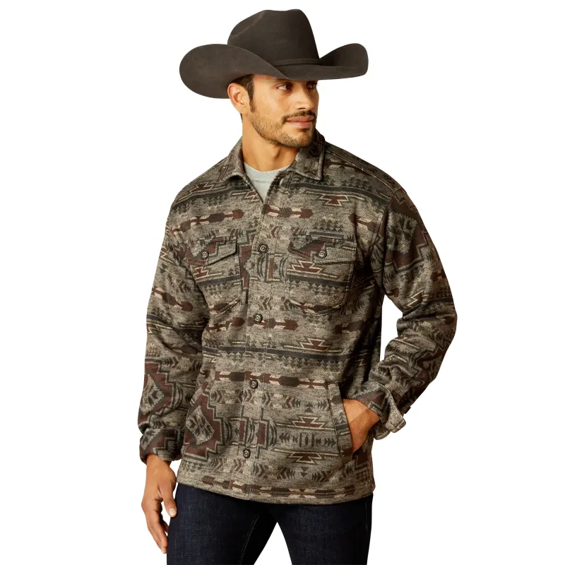 ARIAT MEN&#39;S CALDWELL PRINTED SHIRT JACKET- BRINDLE