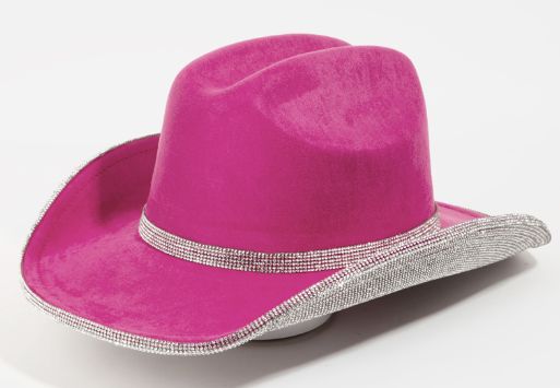 PAVE RHINESTONE TRIM BLACK COWBOY HAT