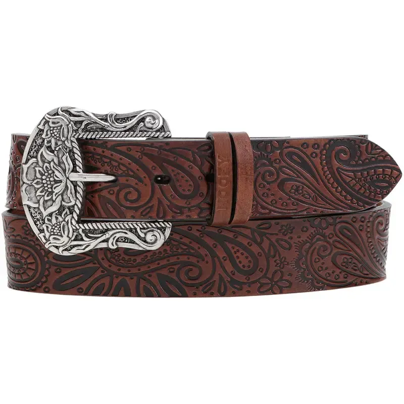 HWBLT015 HOOEY WOMEN&#39;S &quot;PAISLEY&quot; ORIGINAL HOOEY LADIES BELT BROWN/BLACK