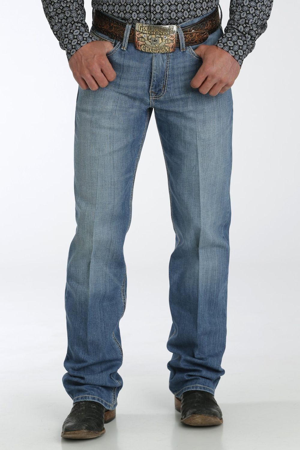 CINCH MEN&#39;S GRANT RELAXED BOOTCUT JEANS- MEDIUM STONEWASH