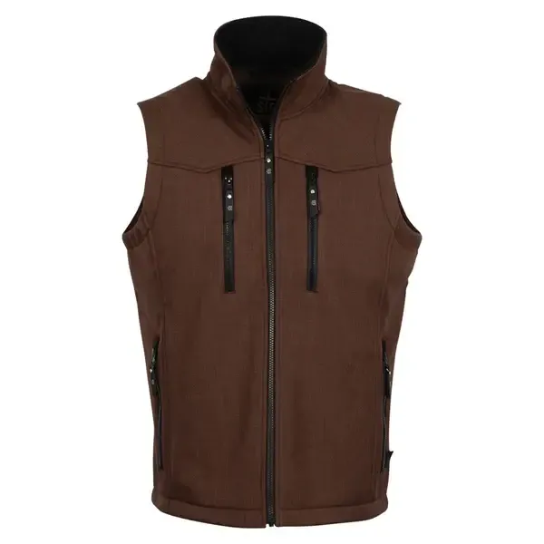 STS3130 STS MEN&#39;S SLACK VEST- HEATHER BROWN