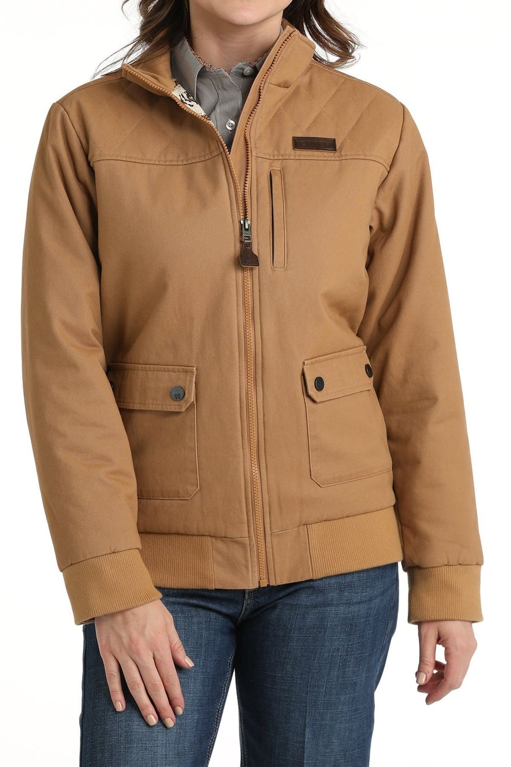 CINCH CANVAS BOMBER JACKET- BROWN